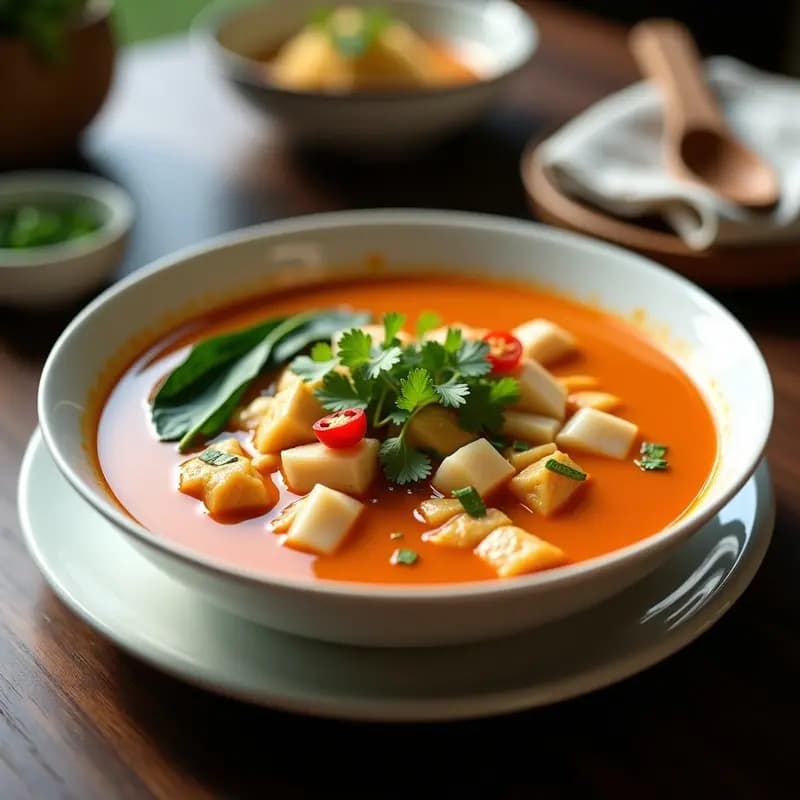 Laksa de Pollo y Lúuma: Receta Malasia Picante y Nutritiva en Olla Lenta