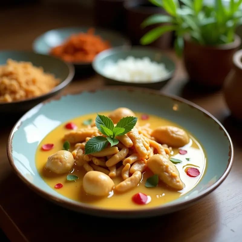 Laksam de Pollo y Coco: Receta Malasia Tradicional en Olla Lenta con Toque Cremoso