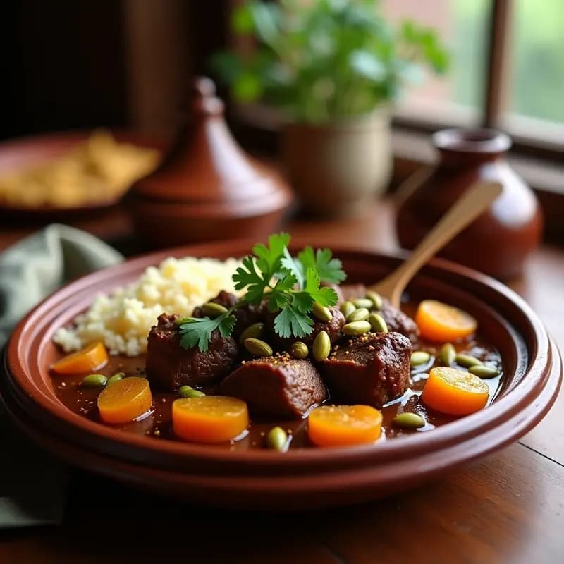Lamb Tagine con Albaricoques y Pistachos: Receta Marroquí Tradicional en Olla Exprés