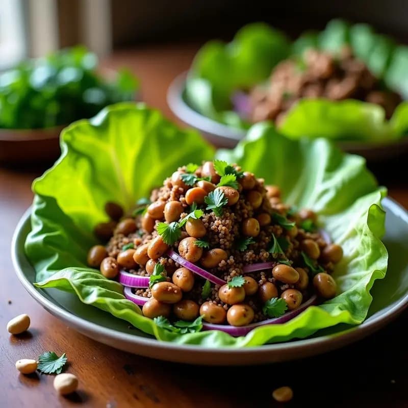 Larb de Champiñones Portobello: Receta Laosiana Vegana y Sin Gluten con Hierbas Frescas