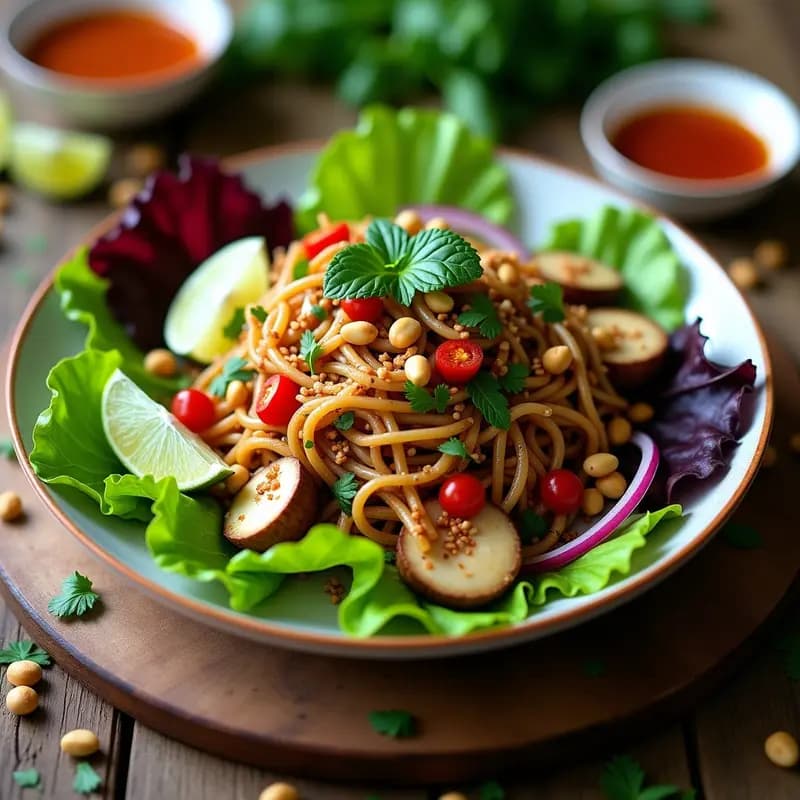 Larb de Hongos Ostra y Menta: Ensalada Tailandesa Vegana y Picante