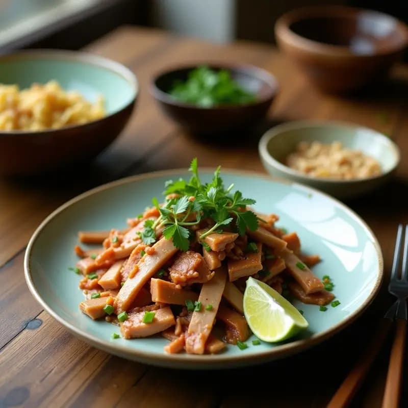 Larb de Pato con Hierbas Limón y Lechuga: Receta Laosiana Fresca y Sin Gluten