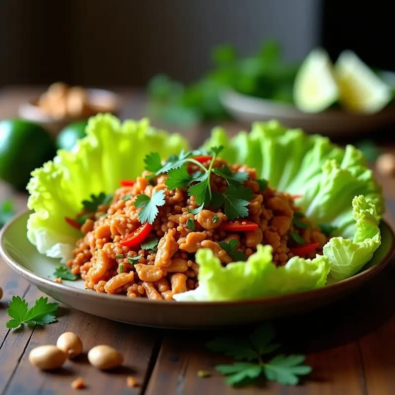 Larb Thai de Pollo y Hierbas Frescas: Receta Picante y Baja en Calorías con Lime