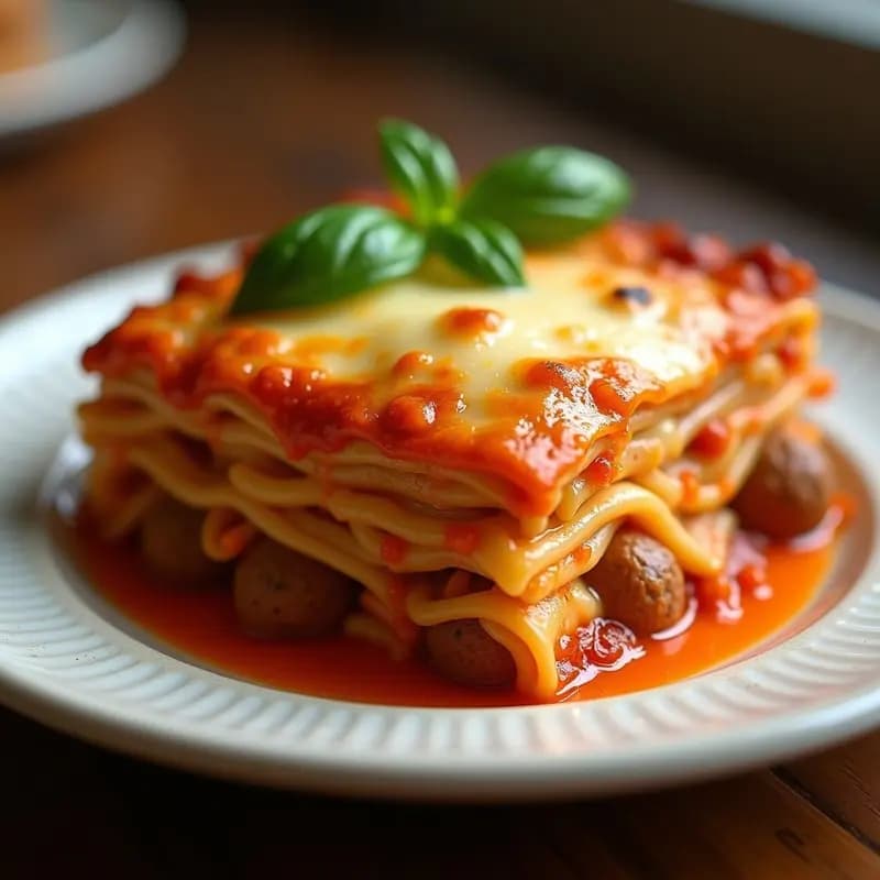 Lasagna de 4 Quesos con Capas de Albóndigas y Bechamel Ultracremosa: Receta Italiana para Ocasiones Especiales