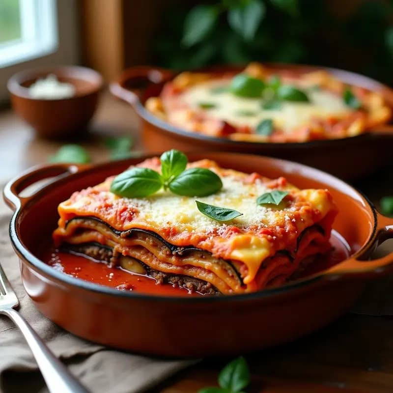 Lasagna de Berenjena y Carne Picada con Salsa Bechamel Light: Receta Italiana Sin Pasta