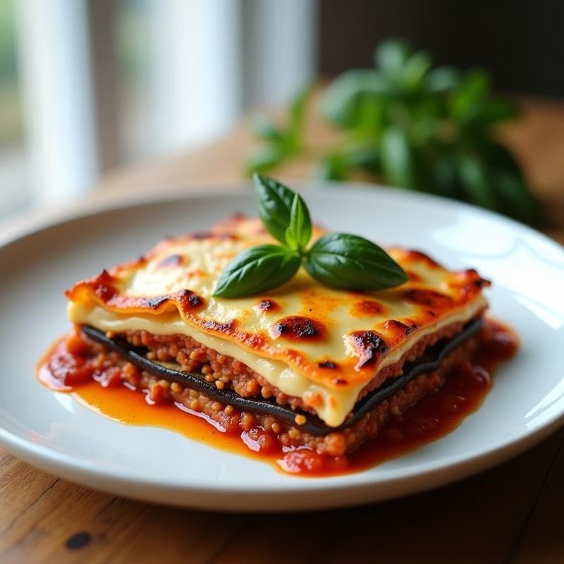 Lasagna de Berenjena y carne Picada de Soja Texturizada: Receta Vegana Sin Horno