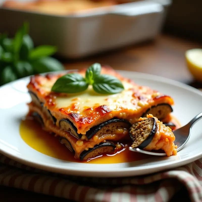 Lasagna de Berenjena y Carne de Soja: Receta Italiana Vegana con Queso de Caju