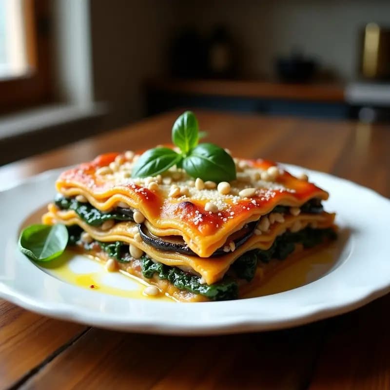 Lasagna de Berenjena y Hongos Portobello: Receta Italiana Sin Pasta y Sin Horno