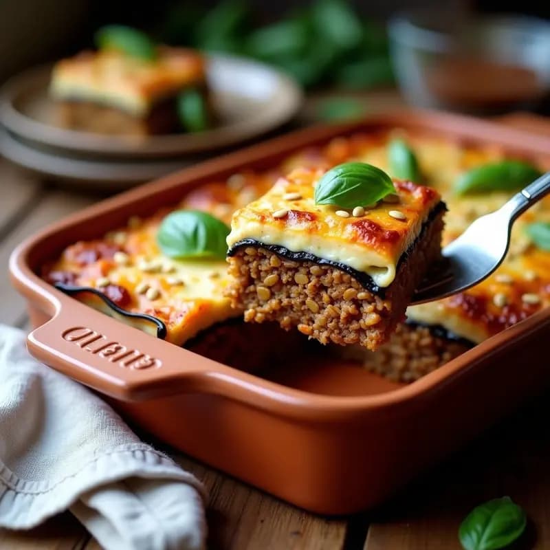 Lasagna de Berenjena y Lentejas: Versión Vegana y Sin Pasta de un Clásico Italiano