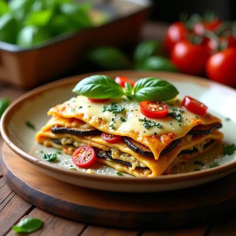 Lasagna de Berenjena y Pollo al Pesto de Albahaca: Receta Italiana Sin Pasta y Alta en Proteína