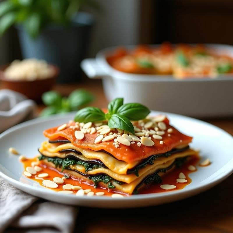 Lasagna de Berenjena y Queso de Almendras: Receta Keto en Airfryer Sin Pasta
