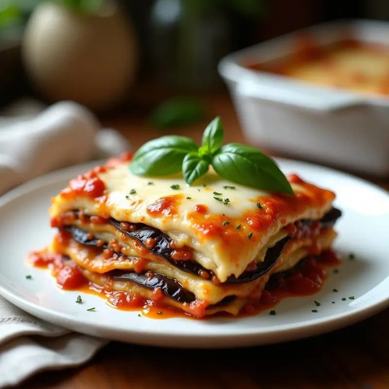 Lasagna de Berenjena y Ricotta: Plato Italiano Sin Pasta y Bajo en Carbohidratos