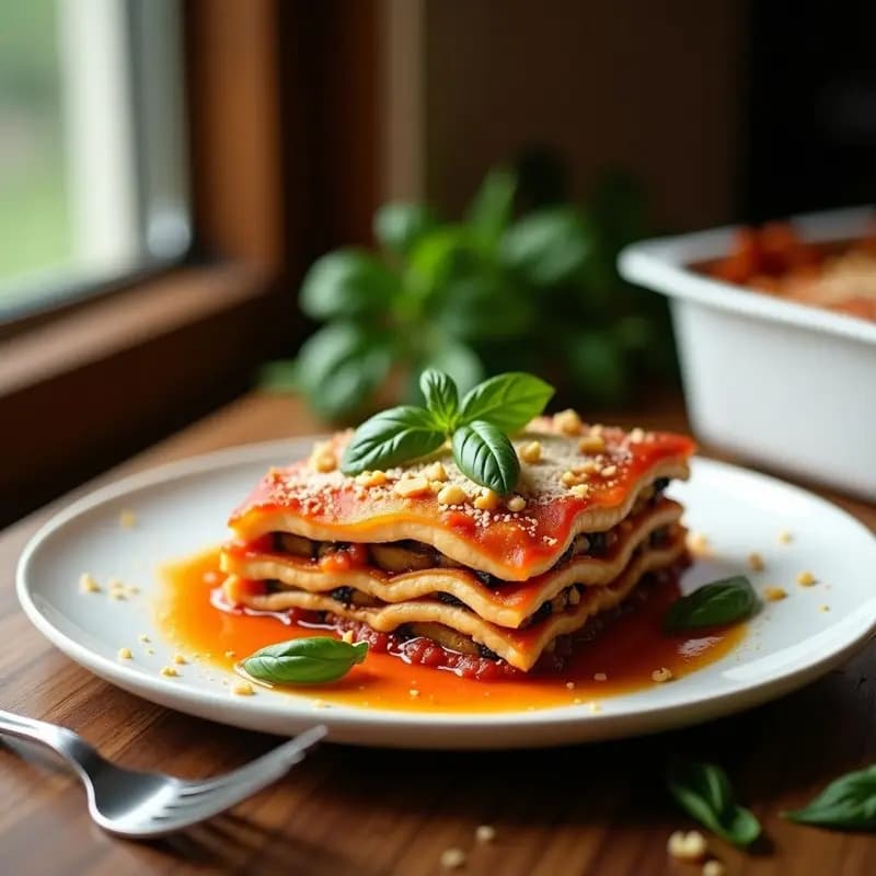 Lasagna de Berenjena y Ricotta: Receta Italiana Vegetariana en Capas Sin Gluten