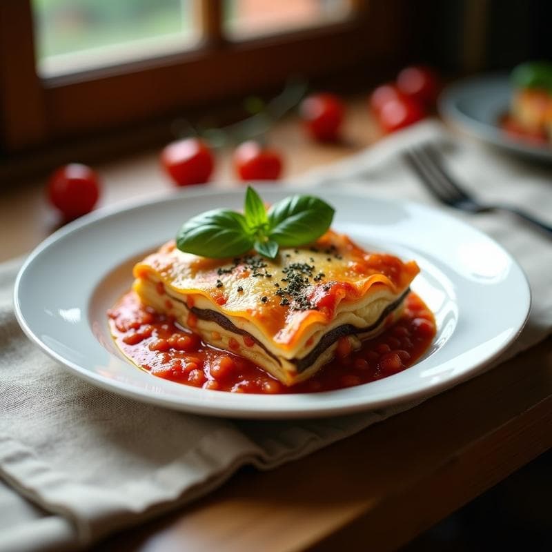 Lasagna de Berenjena y Tofu con Salsa Bologna Vegana: Receta Italiana en Olla Exprés