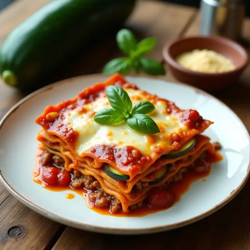 Lasagna de Calabacín y Carne de Soya: Receta Italiana Vegana y Baja en Calorías