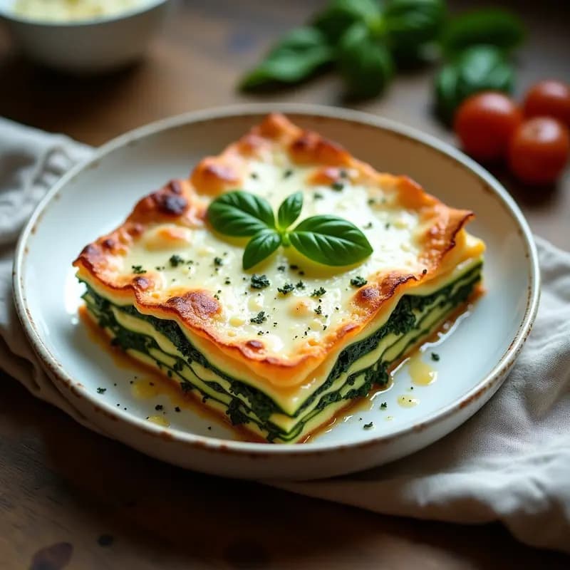 Lasagna de Calabacín y Espinacas: Receta Italiana Sin Pasta y con Queso de Almendras