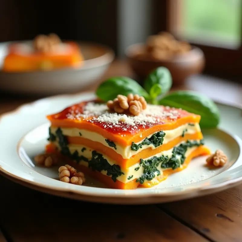 Lasagna de Calabaza y Queso Ricotta: Receta Italiana Vegetariana y Baja en Calorías