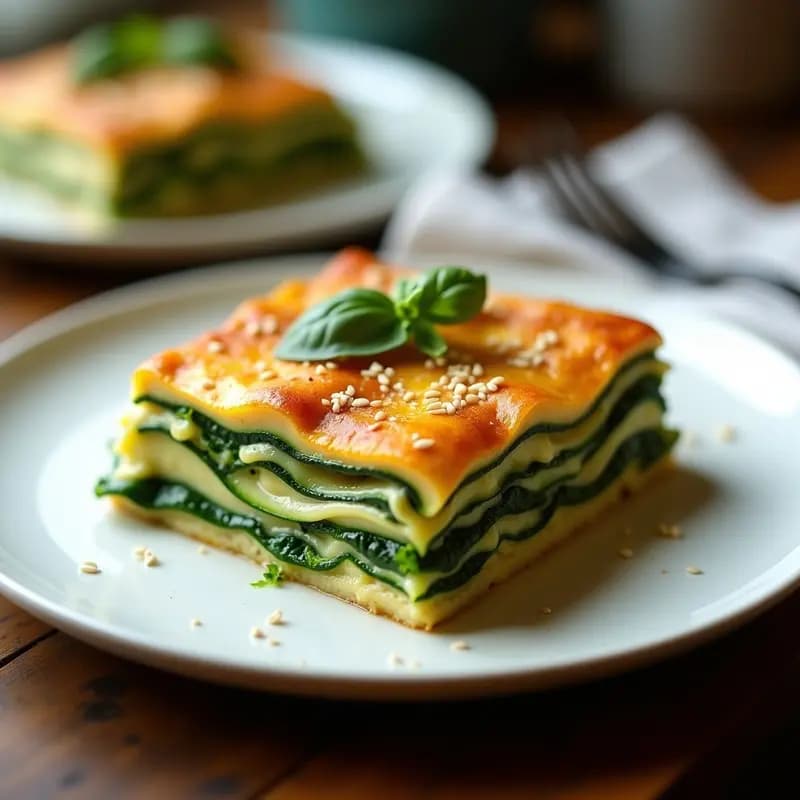 Lasagna de Calabacín y Espinacas con Salsa Bechamel de Anacardos: Receta Sin Pasta y Sin Lactosa