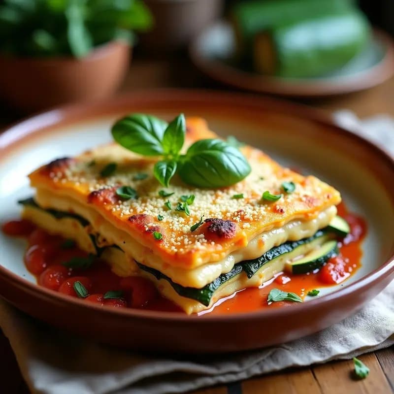 Zucchini Lasagna con Tofu Ricotta: Receta Italiana Vegana y Baja en Carbohidratos
