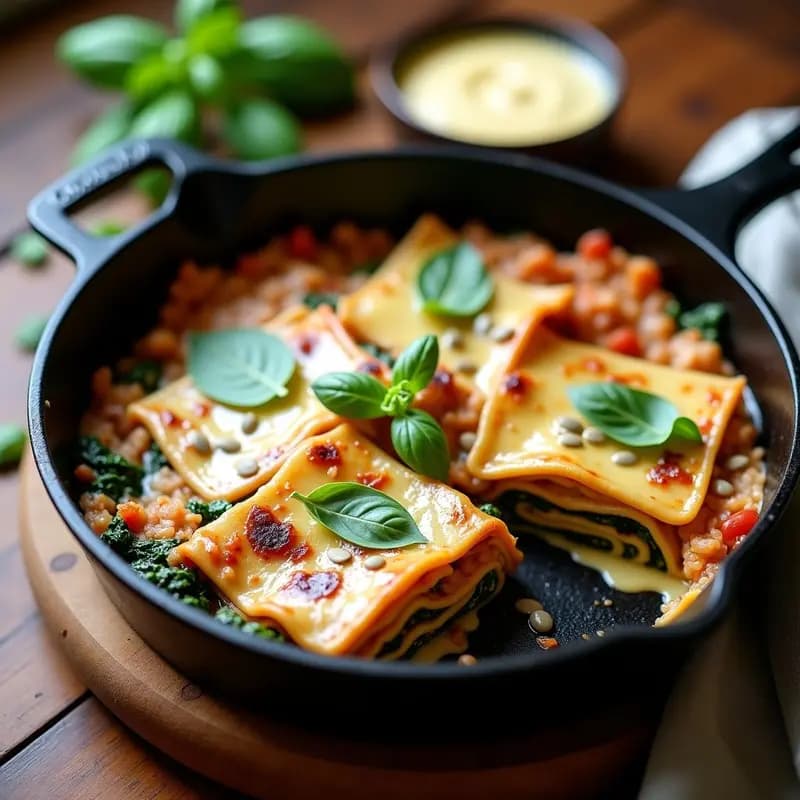 Lasaña de Berenjena y Espinacas con Bechamel de Avena: Receta Italiana Vegana Sin Horno