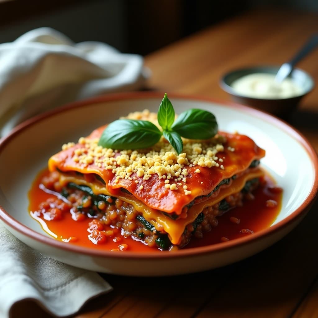 Lasaña de Berenjena y Lentejas Corail: Receta Italiana Vegana Sin Harina
