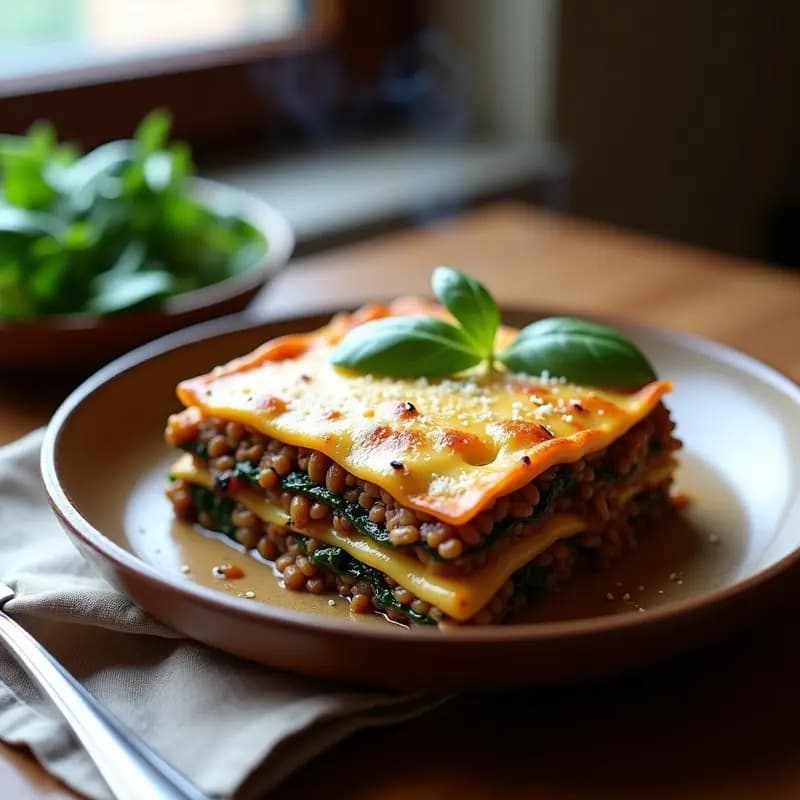 Lasaña de Berenjena y Lentillas: Versión Sin Pasta con Bechamel de Anacardos