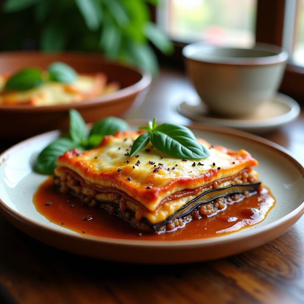 Lasaña de Berenjena con Ragú de Lentillas y Queso de Castañas: Receta Vegana Sin Pasta
