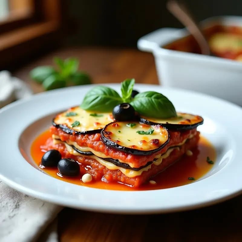 Lasaña de Berenjena y Ricota con Salsa de Tomate Casera: Receta Italiana Keto y Sin Harina