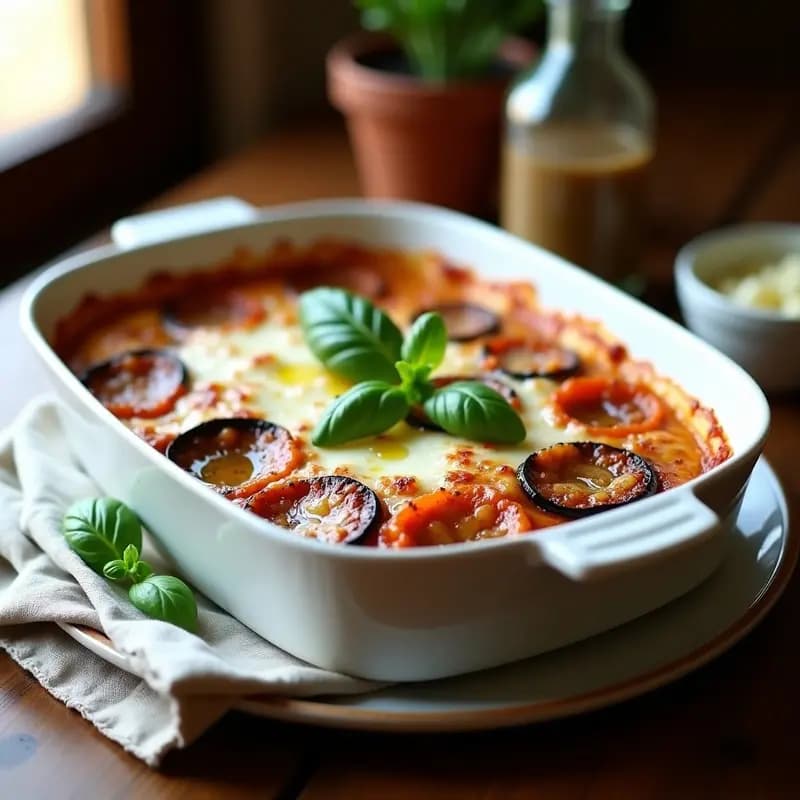 Lasaña de Berenjenas y Espinacas con Salsa de Tomate Casera: Receta Italiana Sin Pasta