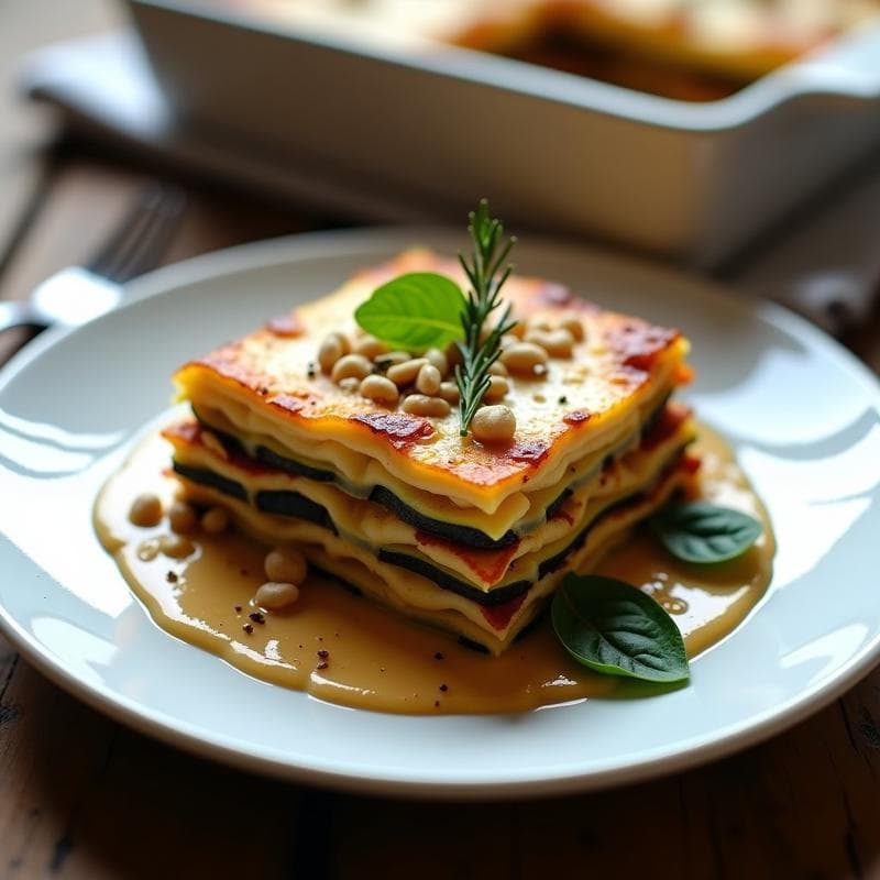 Lasaña de Calabacín y Berenjena con Ragú de Hongos: Receta Vegana y Sin Gluten