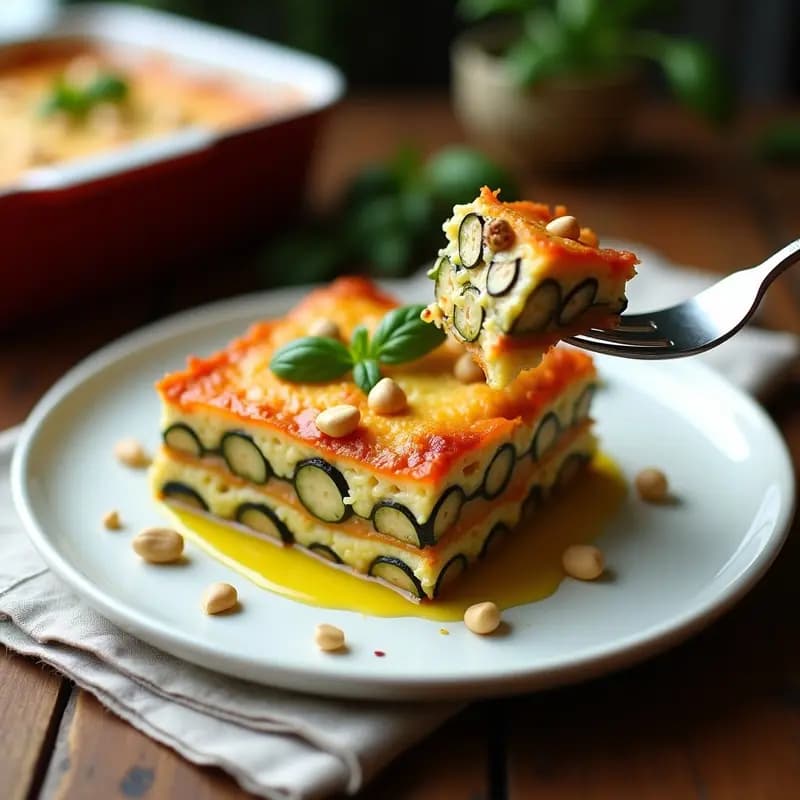 Lasaña de Calabacín y Berenjena con “Queso” de Cashetes: Receta Italiana Vegana y Sin Lácteos