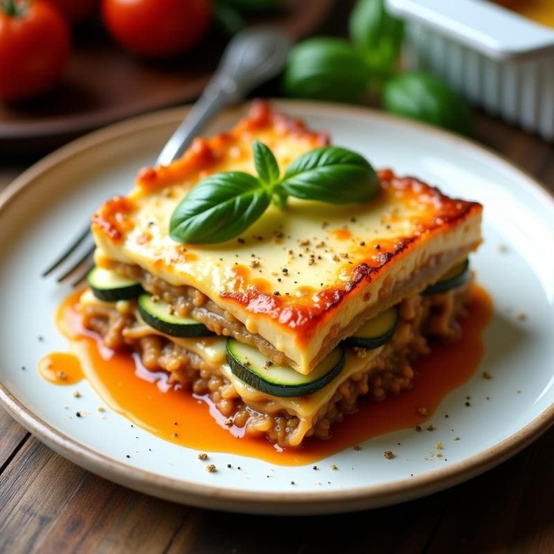 Lasaña de Calabacín y Tofu: Receta Italiana Vegana y Baja en Calorías en Thermomix