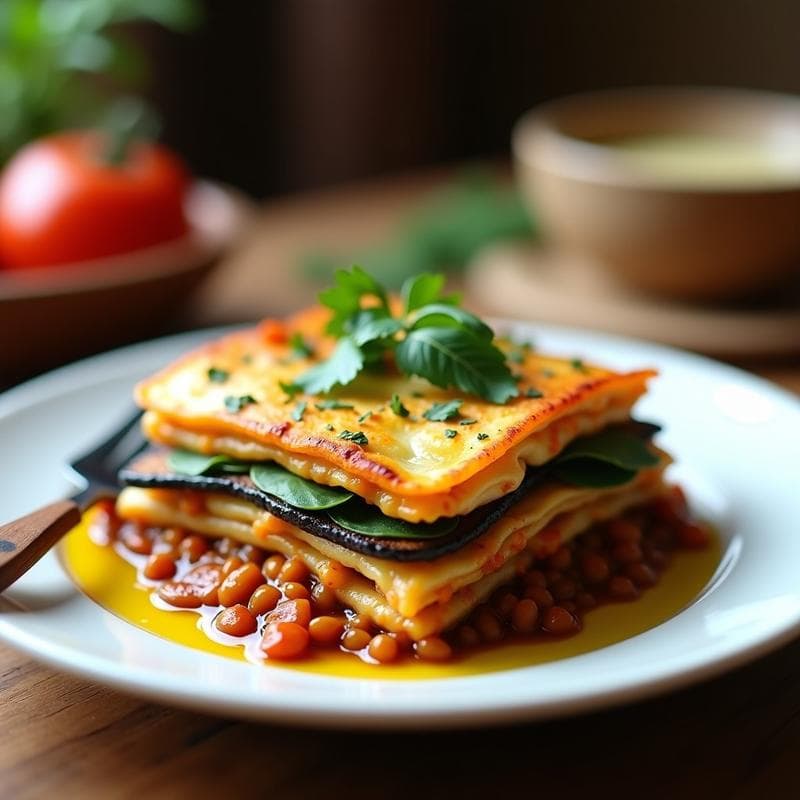 Lasaña de Lentejas Rojos y Berenjena: Receta Vegana Sin Pasta y con Toque Vital