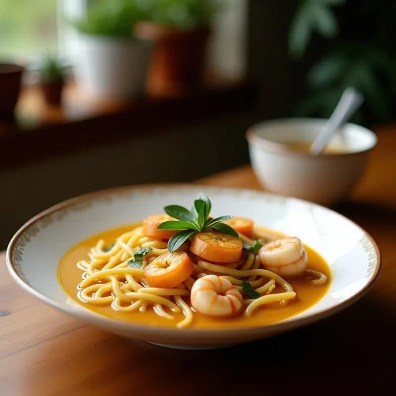 Laska de Mariscos con Leche de Coco y Cúrcuma: Receta Malasia Picante y Cremosa