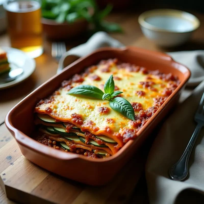 Lassagna de Calabacín y Espinacas con Salsa Bolonesa Vegana: Receta Italiana Sin Pasta