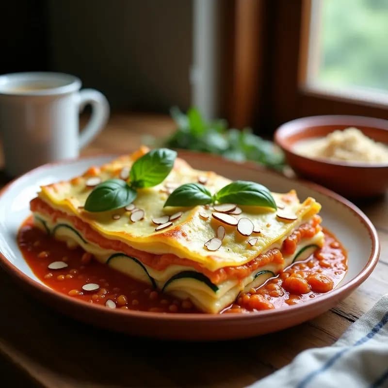 Lassagna de Calabacín y Queso de Cabra con Boloñesa de Lentejas: Receta Sin Pasta y Alta en Fibra