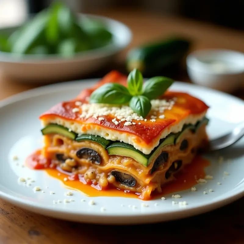 Lassagne de Calabacín y Hongos Portobello: Receta Italiana Keto y Sin Gluten