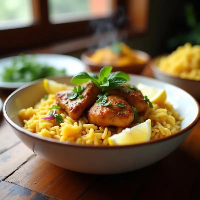 Lassan al Asfour con Pollo y Arroz Basmati: Receta Egipcia de Comfort Food en 30 Minutos