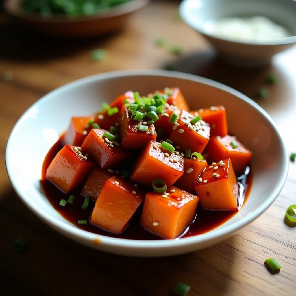Lassan Goguma Muchim (Batata al Ajo Coreana): Receta Coreana Vegana en 10 Minutos