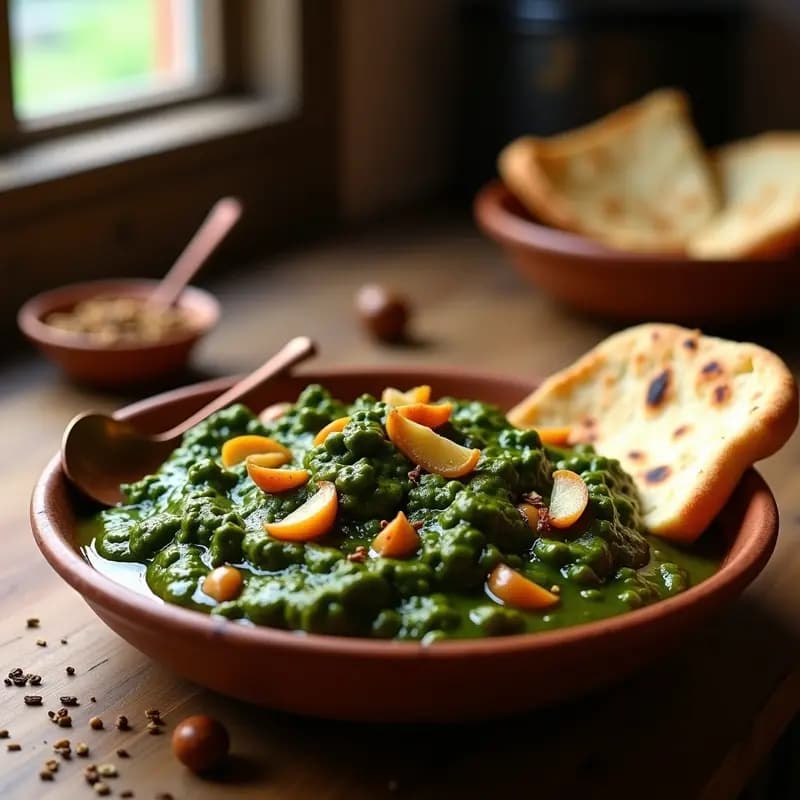 Lassan Ka Saag: Espinacas con Ajo y Jengibre a la India en Olla Express