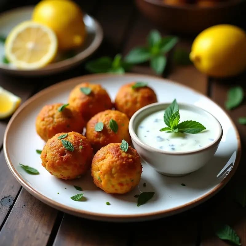 Lassan Ke Kofte con Salsa de Yogur y Menta: Receta India Vegetariana y Especiada