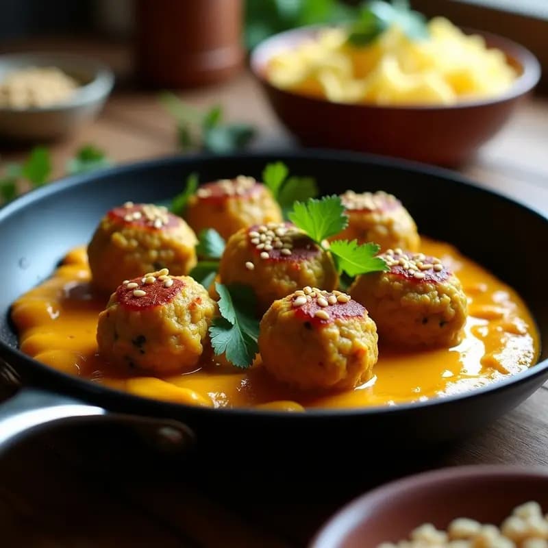 Lassan Kofte de Lentejas Rojjas y Cúrcuma: Albóndigas Indias Veganas en Sartén Antiadherente