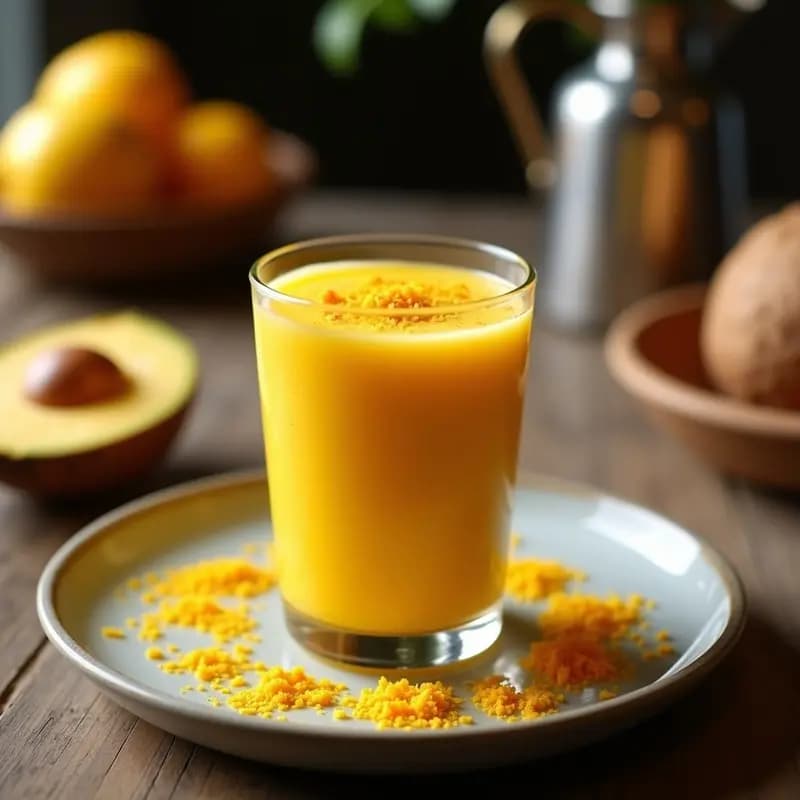 Bebida de Mango y Azafrán con Leche de Coco: Lassi Indio Sin Lácteos