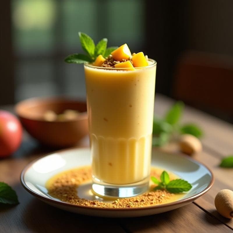 Lassí de Mango y Cardamomo: Bebida India Vegana y Sin Azúcar