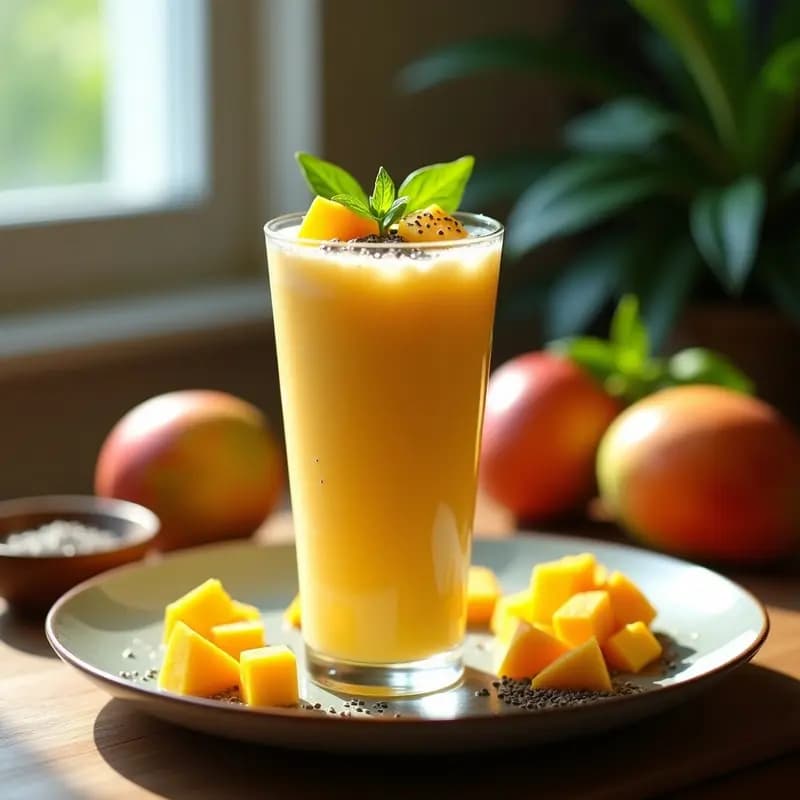 Lassi de Mango y Cardo Santo: Bebida India Refrescante y Digestiva