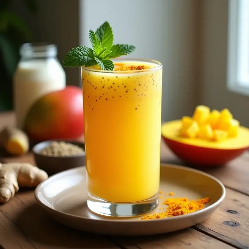Lassi de Mango y Chía: Bebida India Probiótica y Energizante Sin Lácteos