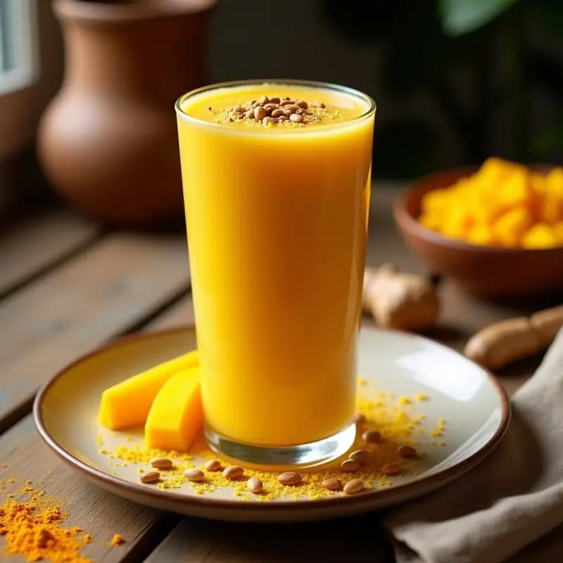 Lassi de Mango y Cúrcuma: Bebida India Probiótica para Mejorar la Digestión