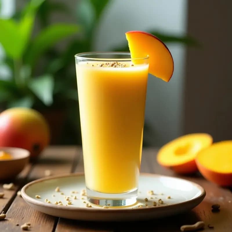 Lassi de Mango Indio: Bebida de Yogur y Fruta Tropical en 5 Minutos