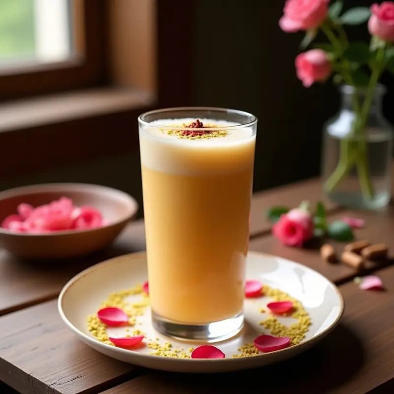 Lassi de Rosa y Azafrán: Bebida India Refrescante y Digestiva Sin Lactosa