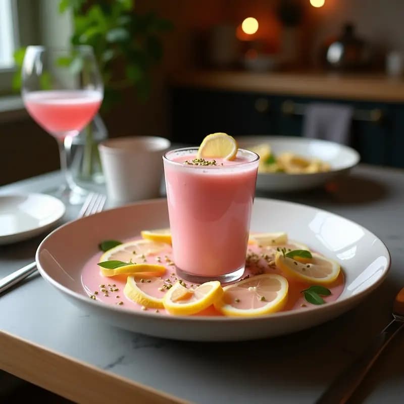 Lassi de Rosa con Cardamomo y Pistachos: Bebida India Tradicional y Probiótica